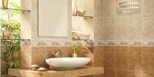 Бесподобная ванная комната с использованием керамической плитки